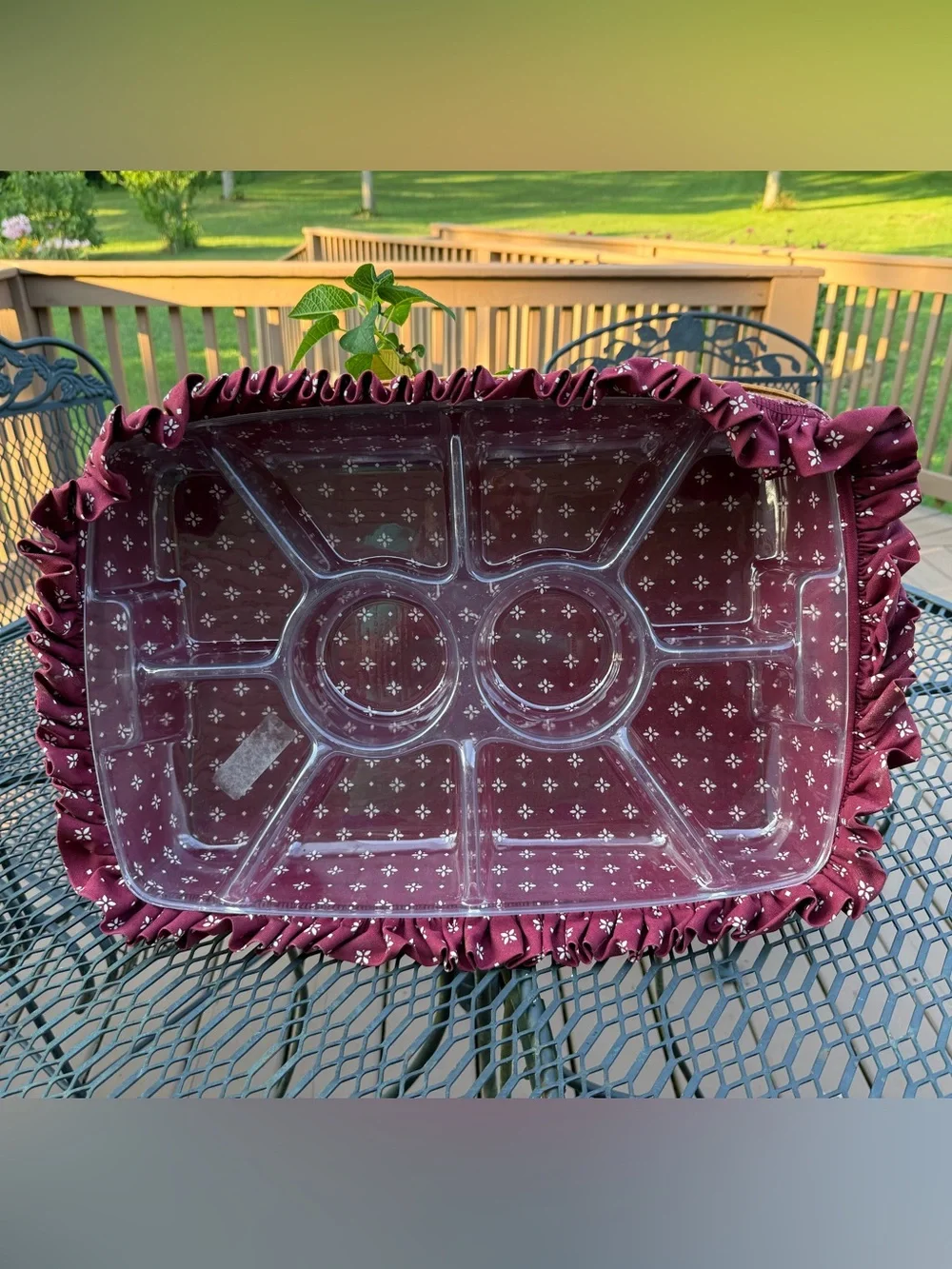 Longaberger Hostess Serving Tray Basket Woven Traditions Cranberry Liner